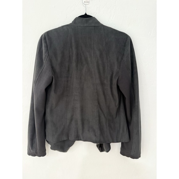 Express gray draped faux-suede jacket size M women - Picture 3 of 8
